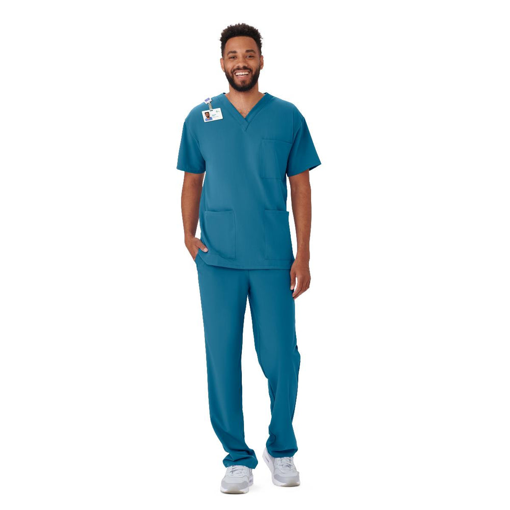 Henderson AVE Unisex Scrub Top with 3 Pockets, Carribean Blue, Size 3XL