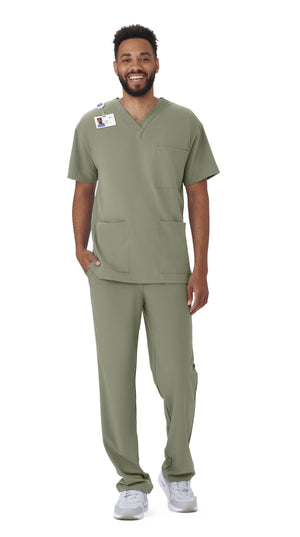 Henderson AVE Unisex Scrub Top with 3 Pockets, Olive, Size 3XL