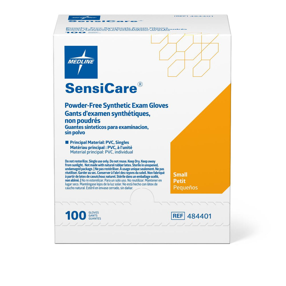 SensiCare Sterile Powder-Free Stretch Vinyl Exam Gloves, Singles, Size S