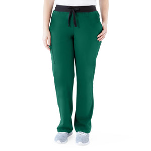Varick AVE Women's Scrub Pants, Petite, Hunter Green, Size 2XL
