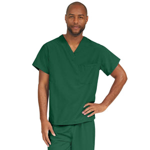 PerforMAX Unisex Reversible V-Neck Scrub Top with Chest Pocket, Evergreen, Size 3XL, Angelica Color Code
