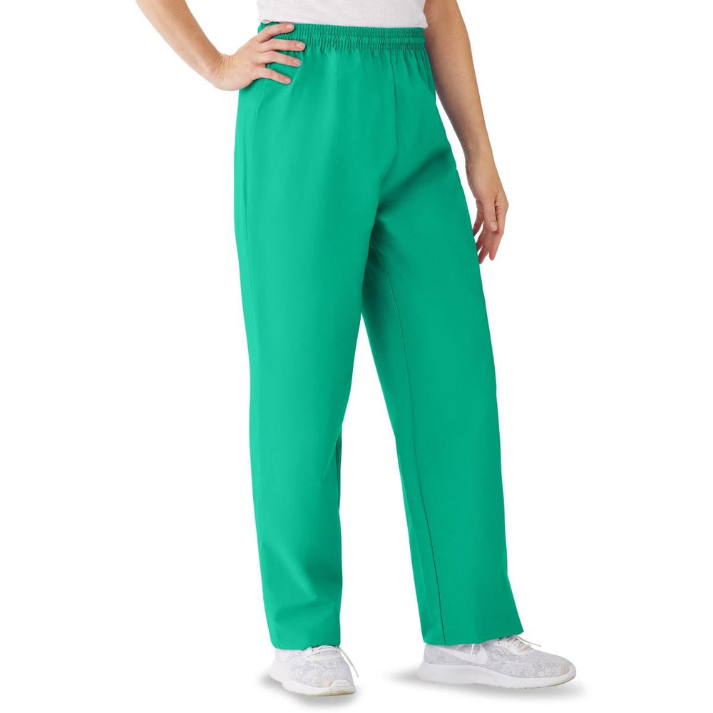 AngelStat Women's Elastic Waist Scrub Pants with Drawstring, Size XL, Jade