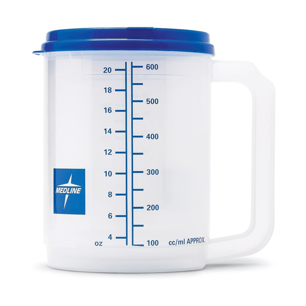 Insulated Carafe with Graduations, Clear with Blue Lid, 22 oz.