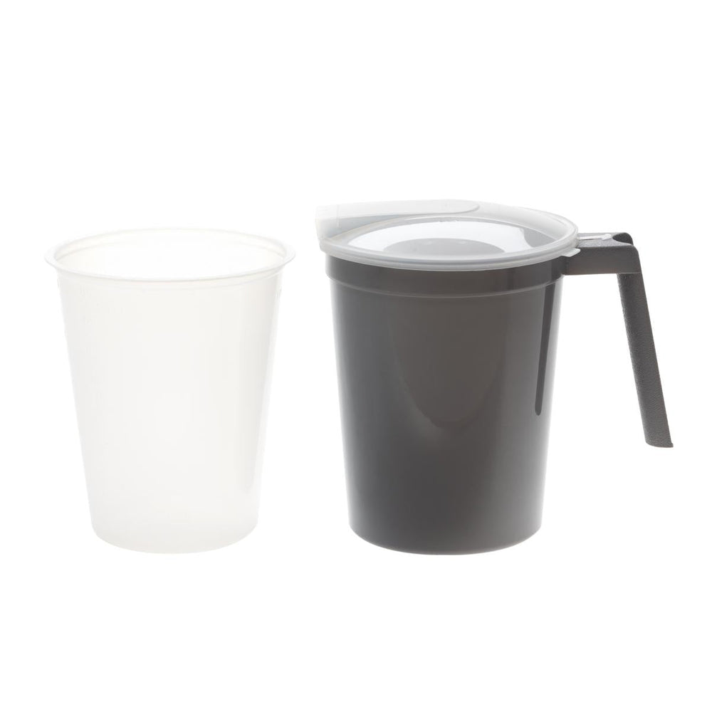 Water Pitcher Kit with Inner Plastic Liner, Includes Graphite Pitcher DYND80535 and Inner Plastic Liner DYND80528, Shrink-Wrapped