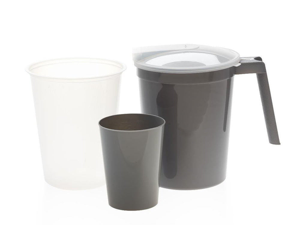 Water Pitcher Kit with Tumbler and Inner Plastic Liner, Includes Graphite Pitcher DYND80535, Graphite Tumbler DYND80454 and Inner Plastic Liner DYND80528, Shrink-Wrapped