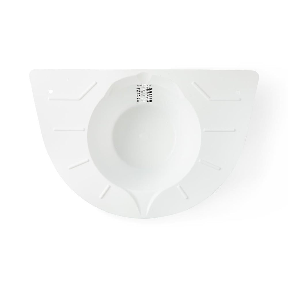 Standard Specimen Collector Pan for Urine and Stool, White with Black Graduations, 900 mL, 30 oz.