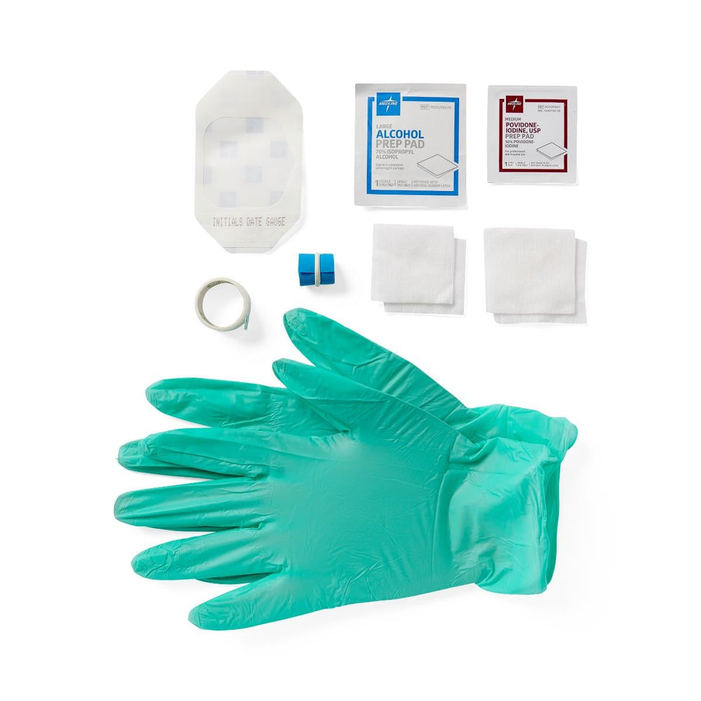 8-Piece IV Start Kit with 2 Alcohol Prep Pads, 1 PVP Prep Pad, 1 Pair Vinyl Gloves