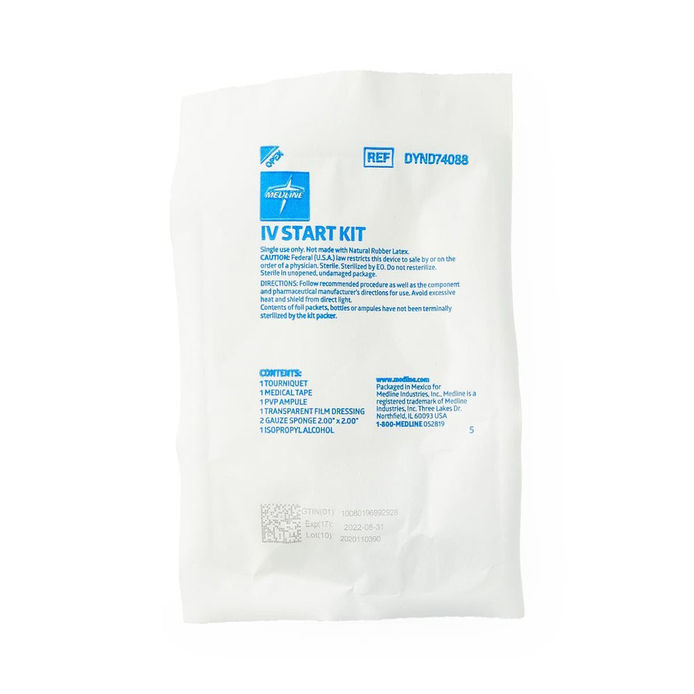 7-Piece IV Start Kit with 1 Alcohol Prep Pad, 1 PVP Ampule