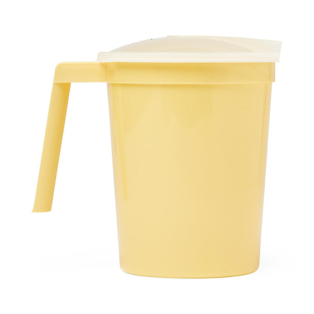 Noninsulated Plastic Pitcher with Handle and Lid, Gold, 1,000 cc