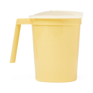 Noninsulated Plastic Pitcher with Handle and Lid, Gold, 1,000 cc