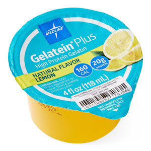 Gelatein Plus High-Protein Gelatin, Lemon Flavor, 4-oz. Cup