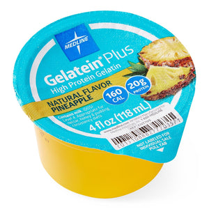 Gelatein Plus High-Protein Gelatin, Pineapple Flavor, 4-oz. Cup