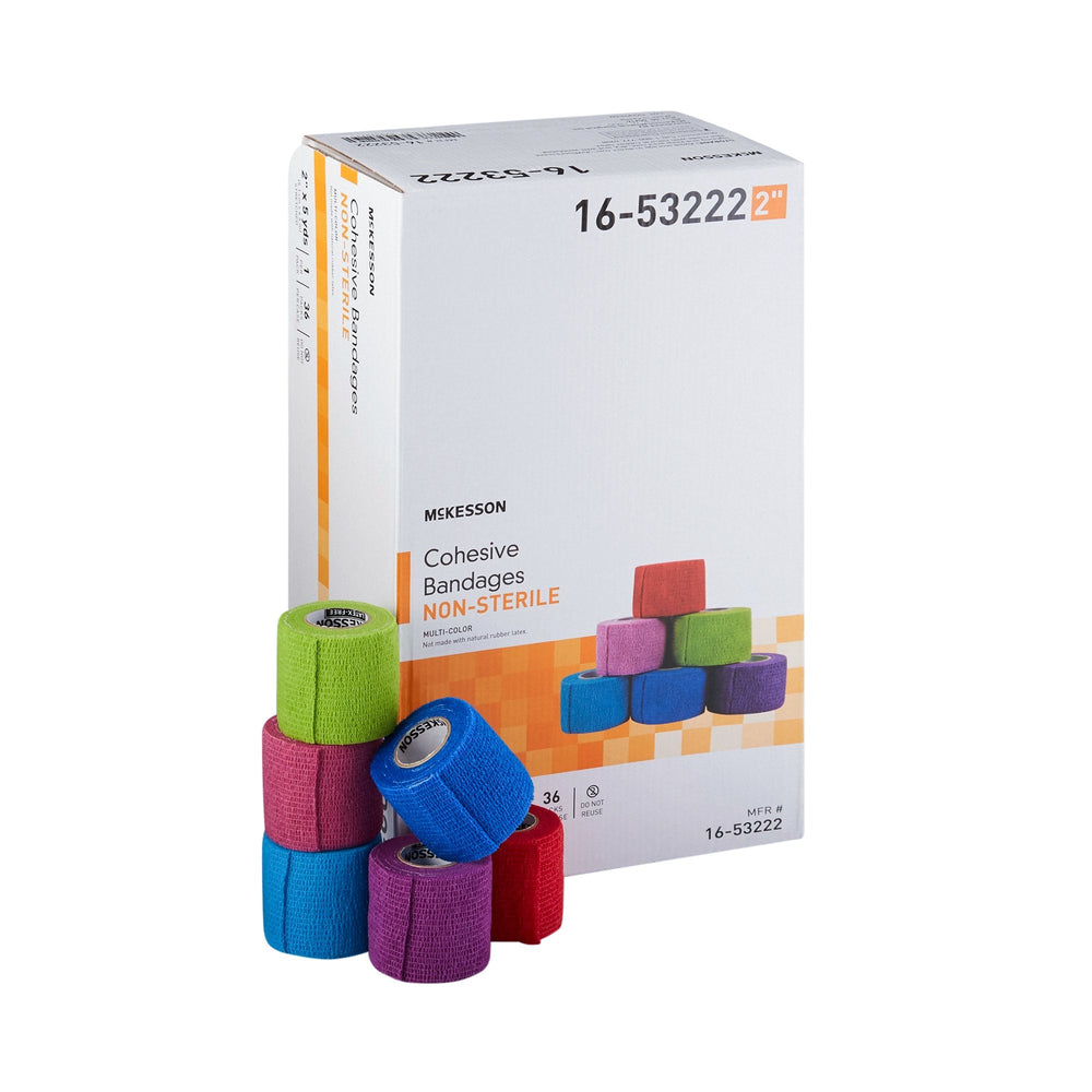 McKesson, Cohesive Bandage 2 Inch X 5 Yard Self-adherent Closure 16-53222, Count of 36