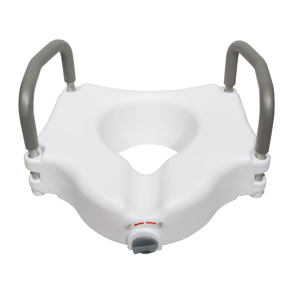 McKesson, Raised Toilet Seat McKesson 5 Inch Height White 300 lbs. Weight Capacity