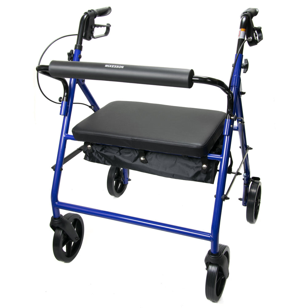 McKesson, 4 Wheel Rollator McKesson Blue Folding Steel Frame, Count of 1