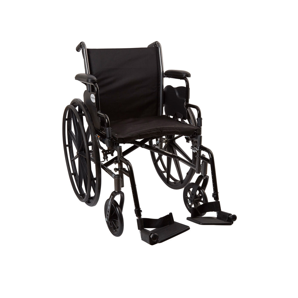 McKesson, Lightweight Wheelchair McKesson Dual Axle Desk Length Arm Flip Back, Padded, Removable Arm Style Mag, Count of 1