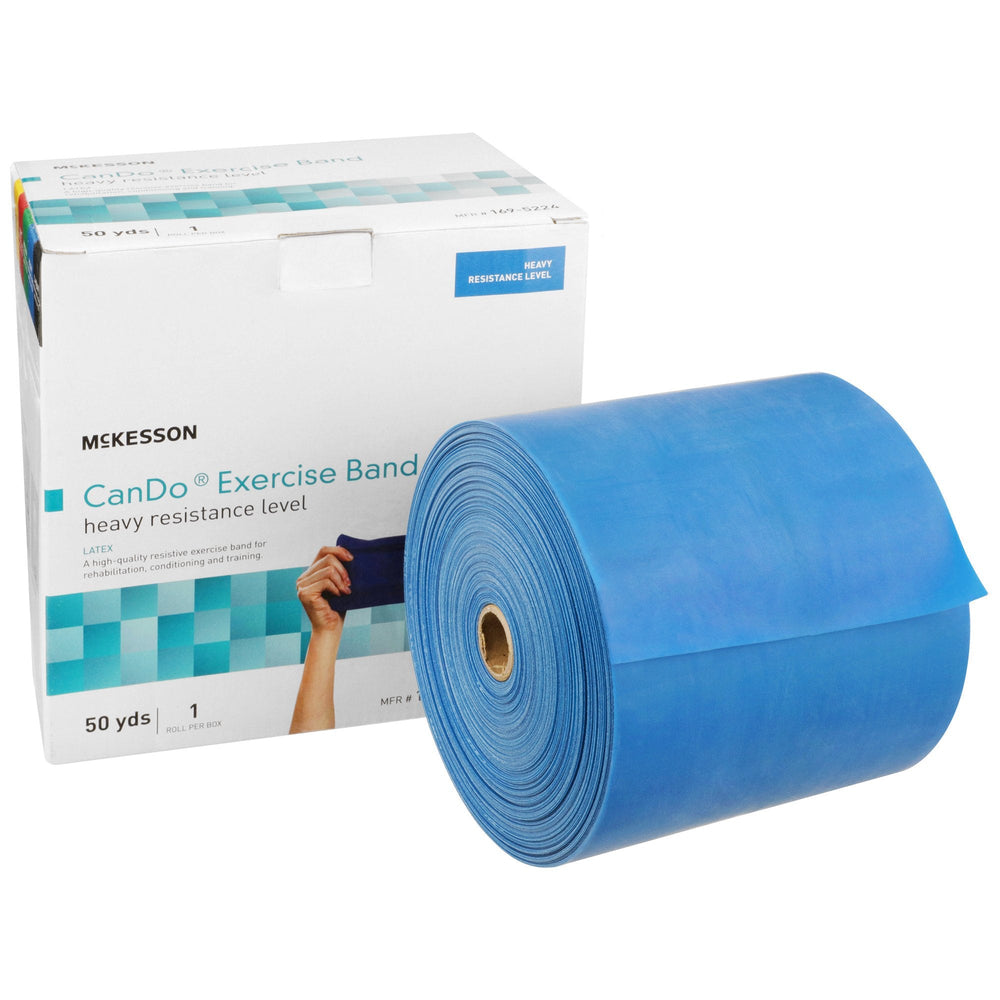 McKesson, Exercise Band Blue 5 Inch X 50 Yard Heavy Resistance 169-5224, 5 Inch x 50 Yard