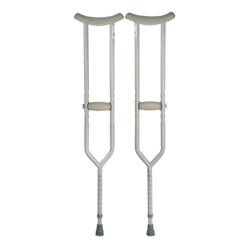 McKesson, Underarm Crutches McKesson Steel Frame Adult 500 lbs. Weight Capacity Push Button / Wing Nut Adjustm, 1 Pair