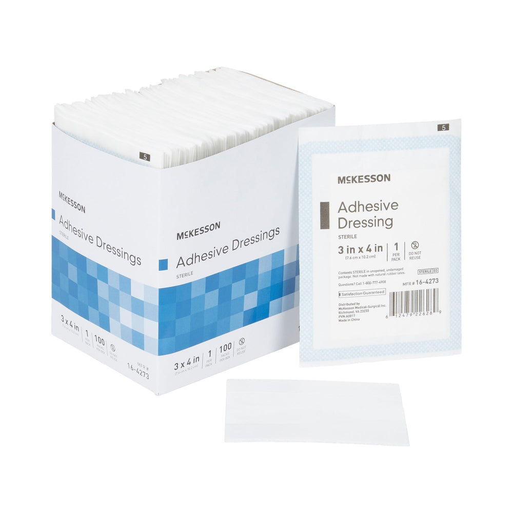 McKesson, Island Dressing 3 X 4 Inch Rectangle Sterile 16-4273, Box Of 100