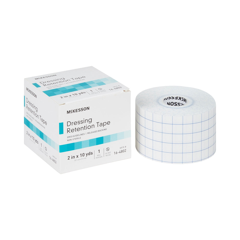 McKesson, Water Resistant Dressing Retention Tape With Liner White 2 Inch X 10 Yard Nonwoven, Case Of 24