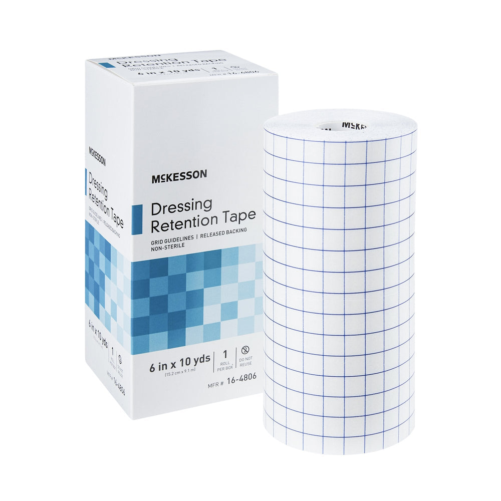 McKesson, Water Resistant Dressing Retention Tape with Liner White 6 Inch X 10 Yard 16-4806, Box Of 1