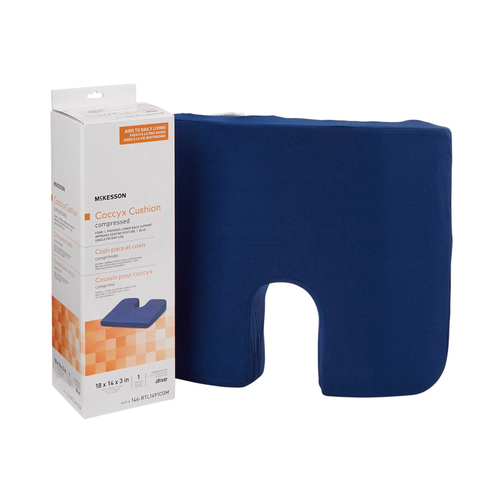 McKesson, Coccyx Seat Cushion McKesson 18 W X 14 D X 3 H Inch Foam