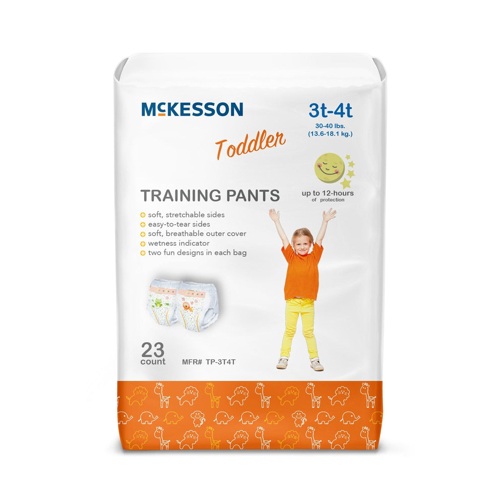 McKesson, Unisex Toddler Training Pants McKesson Pull On with Tear Away Seams 3T to 4T Disposable Heavy Absorb, Count of 4