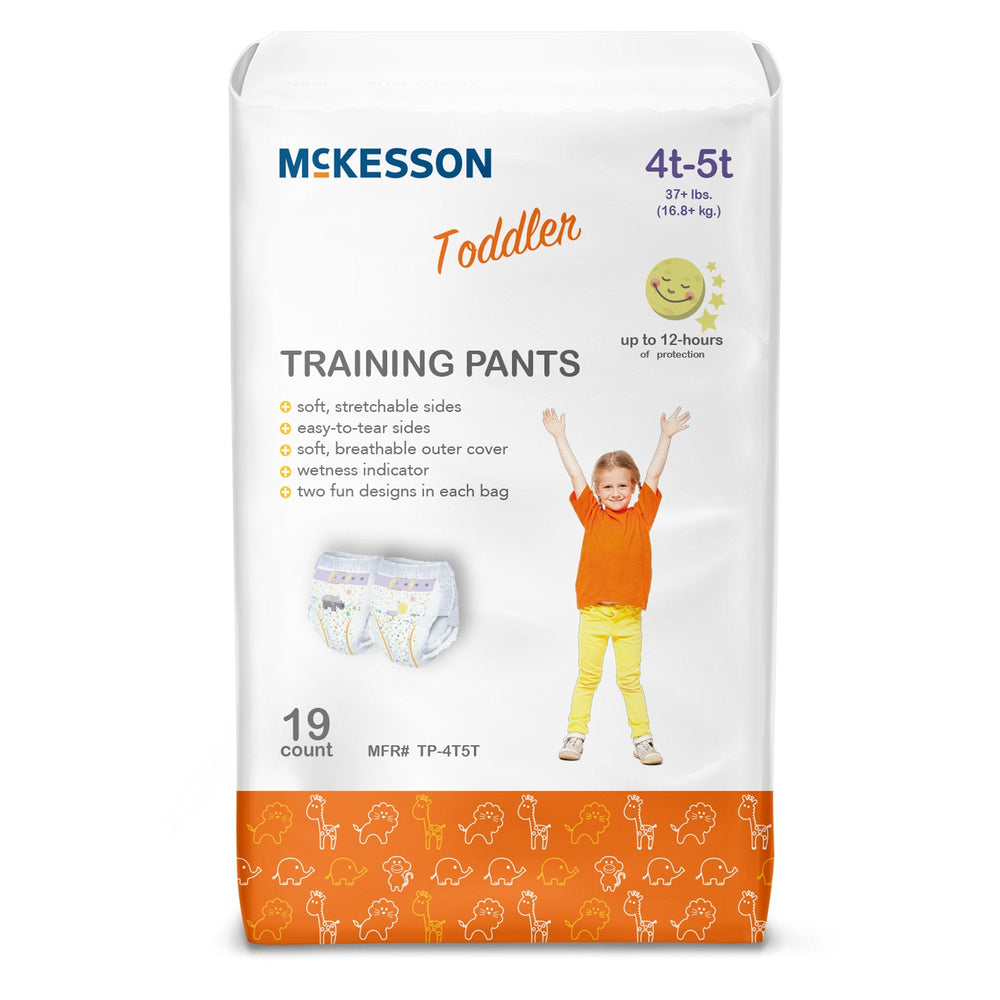 McKesson, Unisex Toddler Training Pants McKesson Pull On with Tear Away Seams 4T to 5T Disposable Heavy Absorb, Count of 4