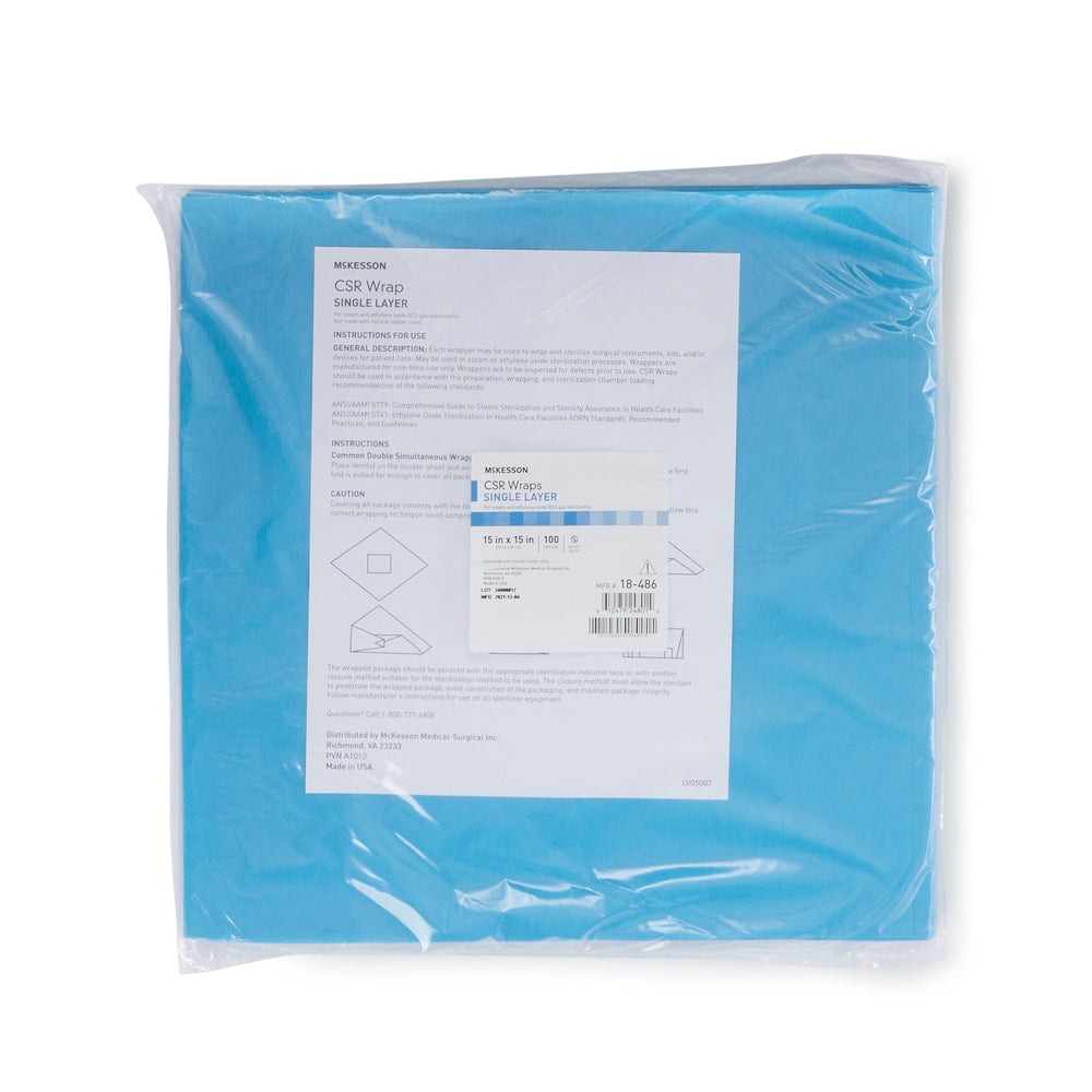 McKesson, Single Layer Sterilization Wrap 15 x 15 Inch, Box Of 1