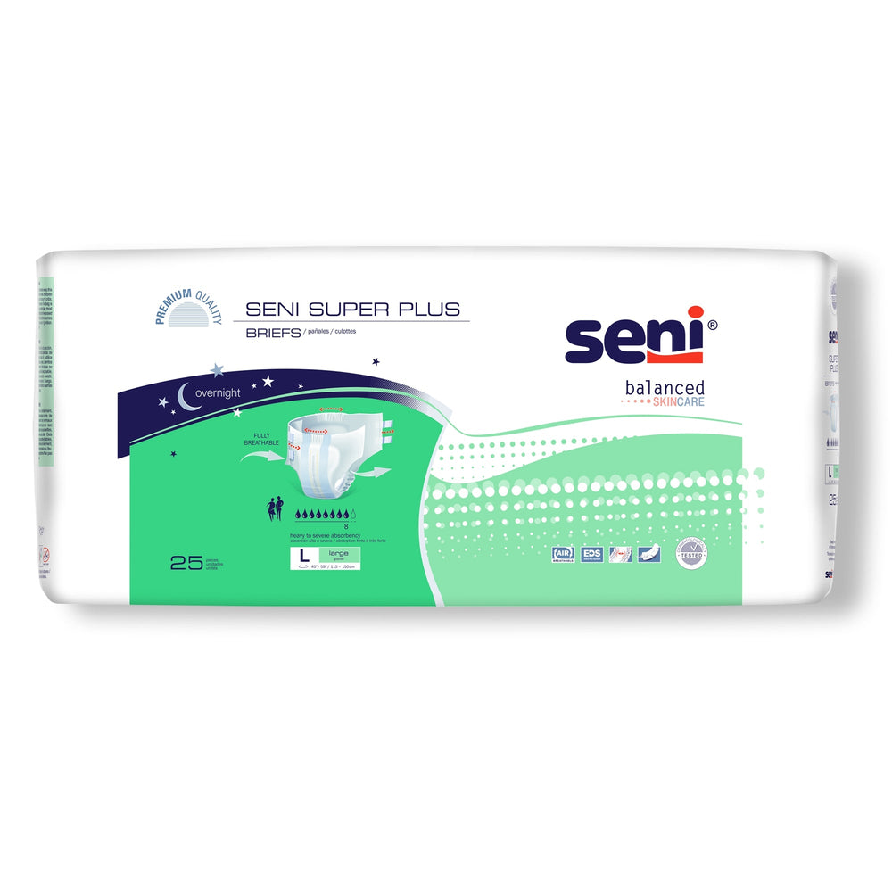 Unisex Adult Incontinence Brief Seni Super Plus Large Disposable Heavy Absorbency