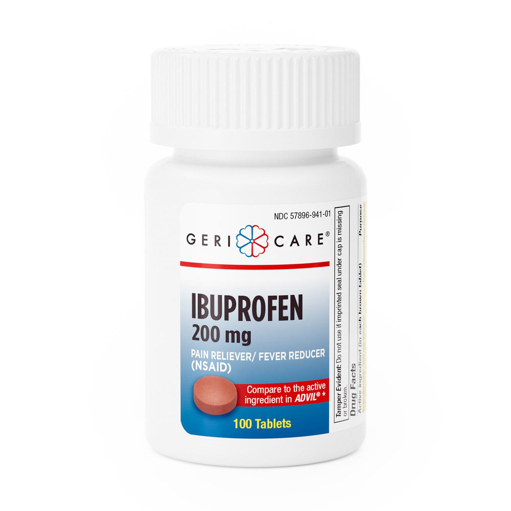 McKesson, Pain Relief Geri-Care 200 mg Strength Ibuprofen Tablet 100 per Bottle, Count of 12