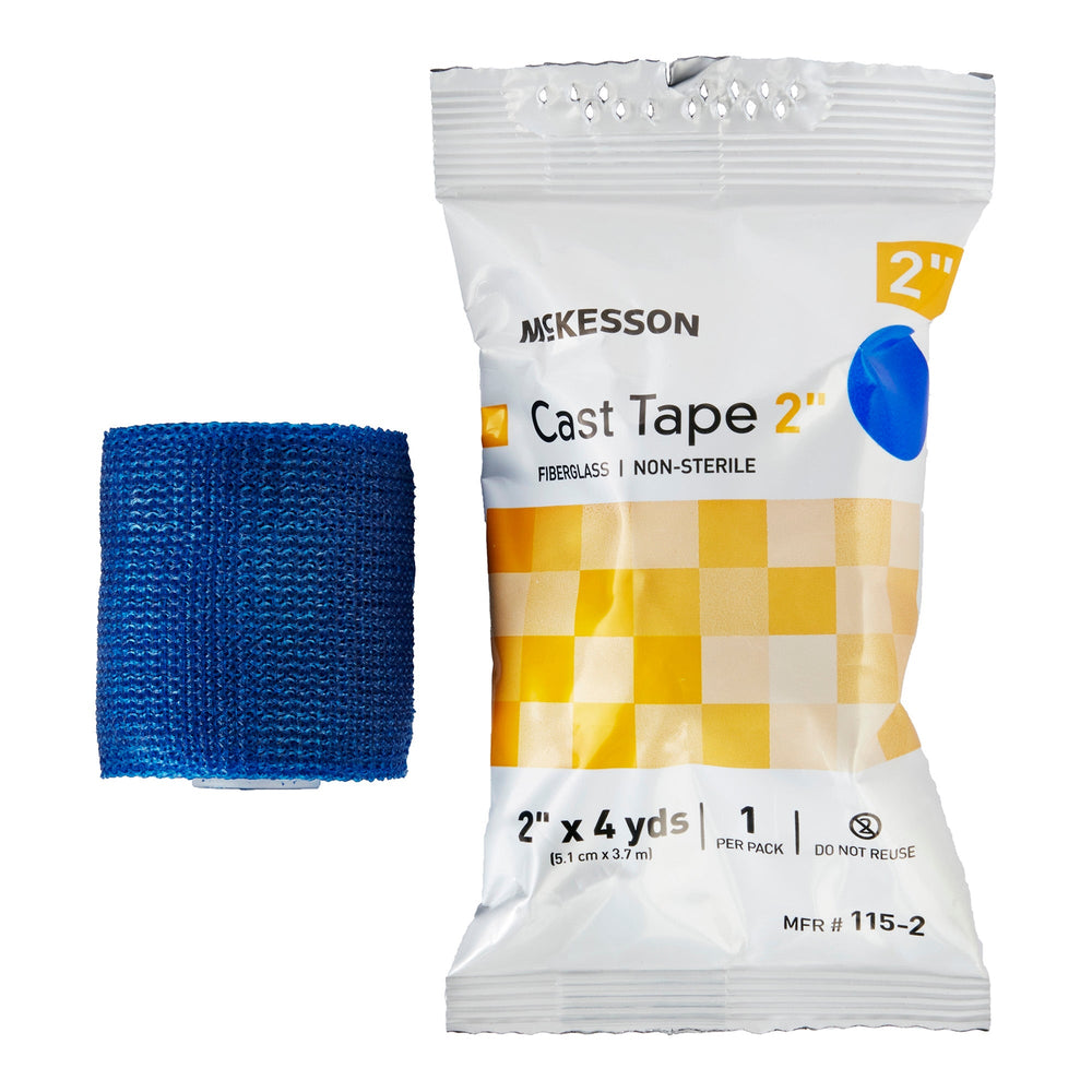 McKesson, Cast Tape 2 Inch X 12 Foot Fiberglass Blue 115-2B, Box Of 10