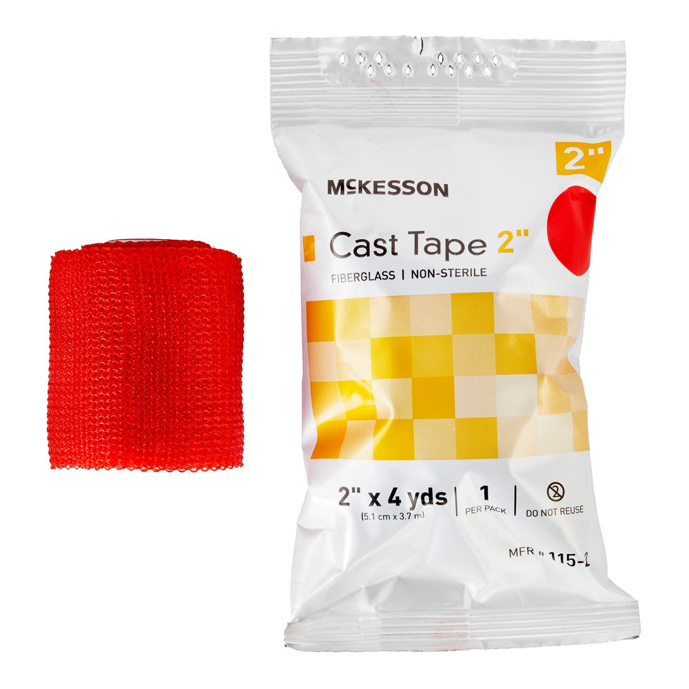 McKesson, Cast Tape 2 Inch X 12 Foot Fiberglass Red 115-2R, Box Of 10