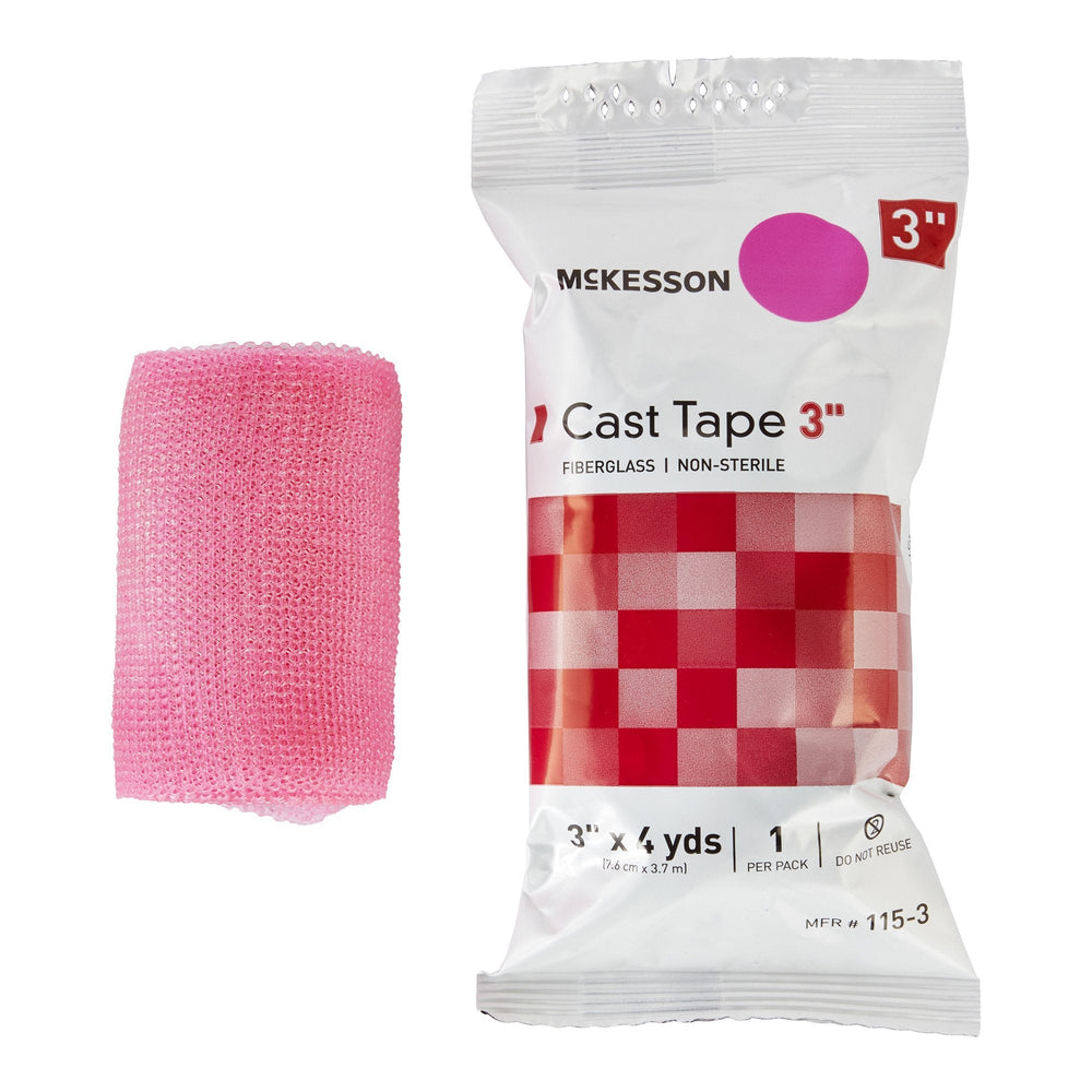 McKesson, Cast Tape McKesson 3 Inch X 12 Foot Fiberglass Pink, Box Of 10