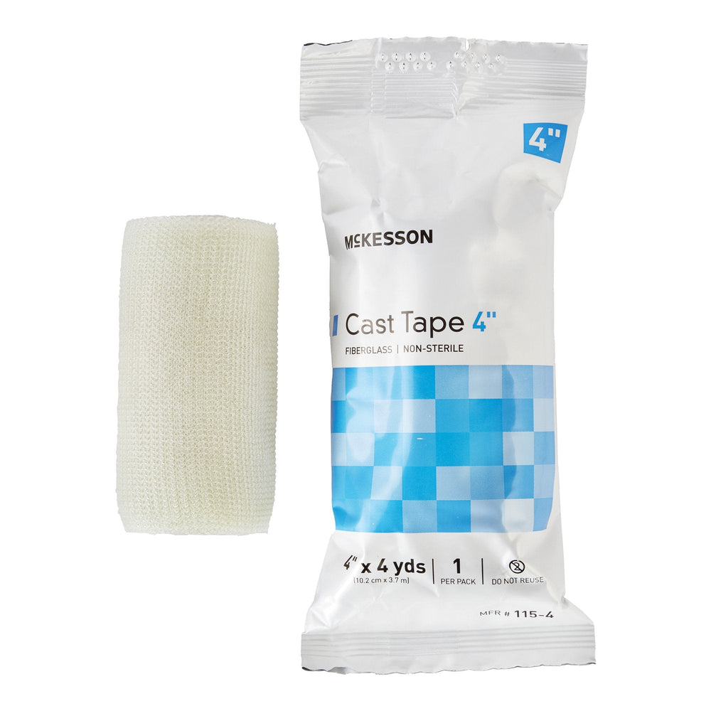 McKesson, Cast Tape 4 Inch X 12 Foot Fiberglass White 115-4, Box Of 10