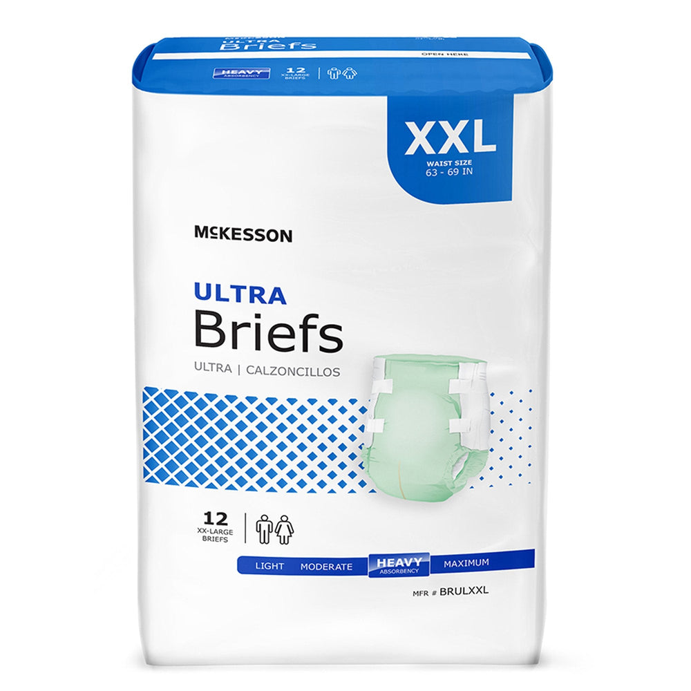 McKesson, Unisex Adult Incontinence Brief Ultra 2X-Large Disposable Heavy Absorbency, Count of 4