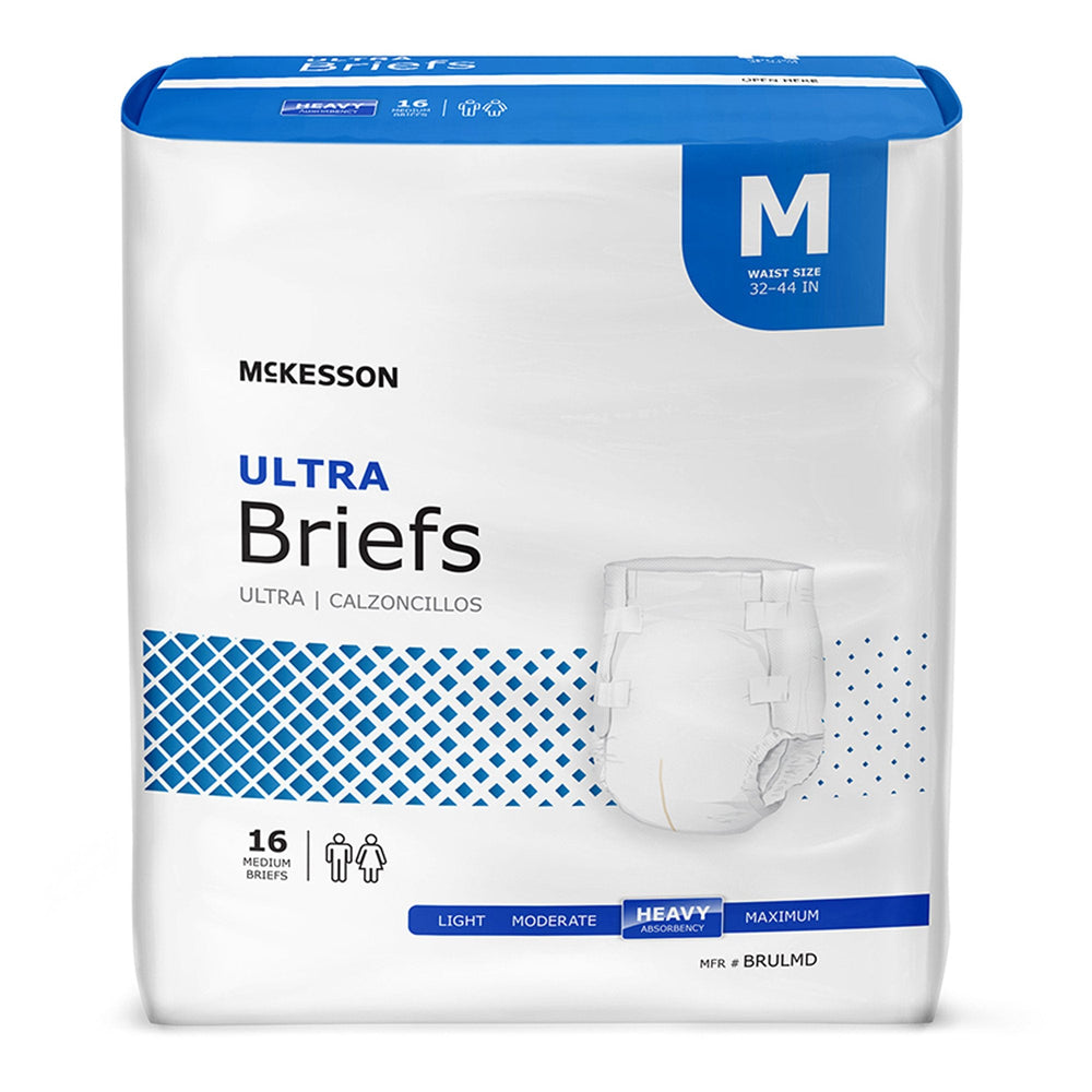 McKesson, Unisex Adult Incontinence Brief Ultra Medium Disposable Heavy Absorbency, Count of 6