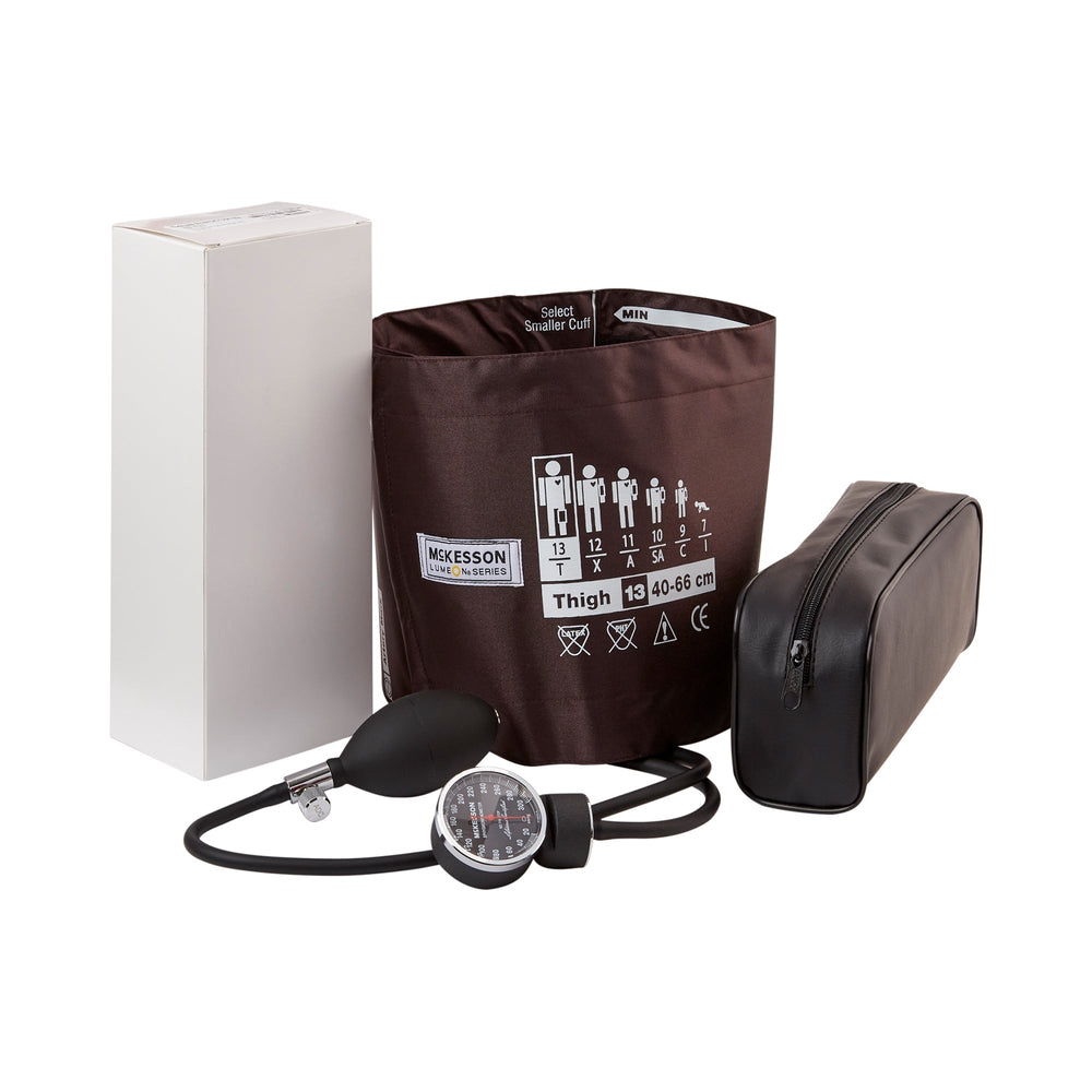 McKesson, Aneroid Sphygmomanometer with Cuff McKesson LUMEON 2-Tube Pocket Size Hand Held Size Large
