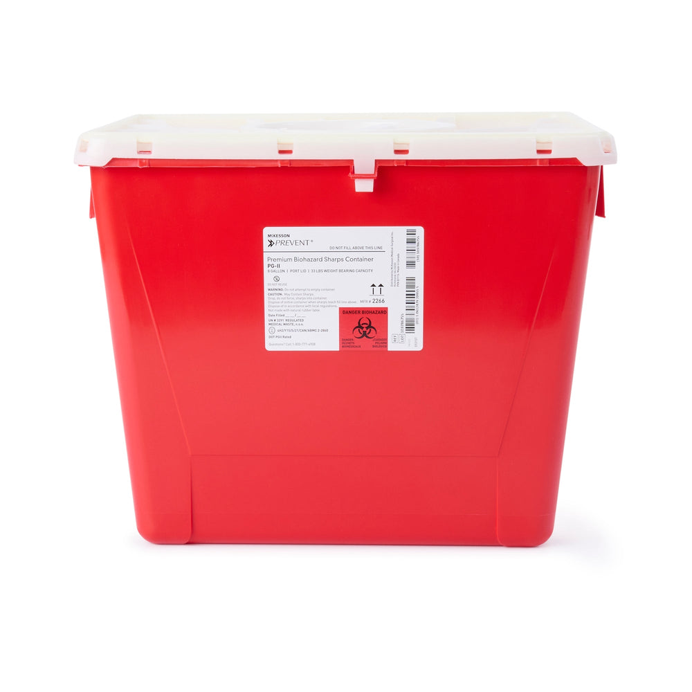 McKesson, Sharps Container McKesson Prevent 13-1/2 H X 17-3/10 W X 13 L Inch 8 Gallon Red, 8 Gallons