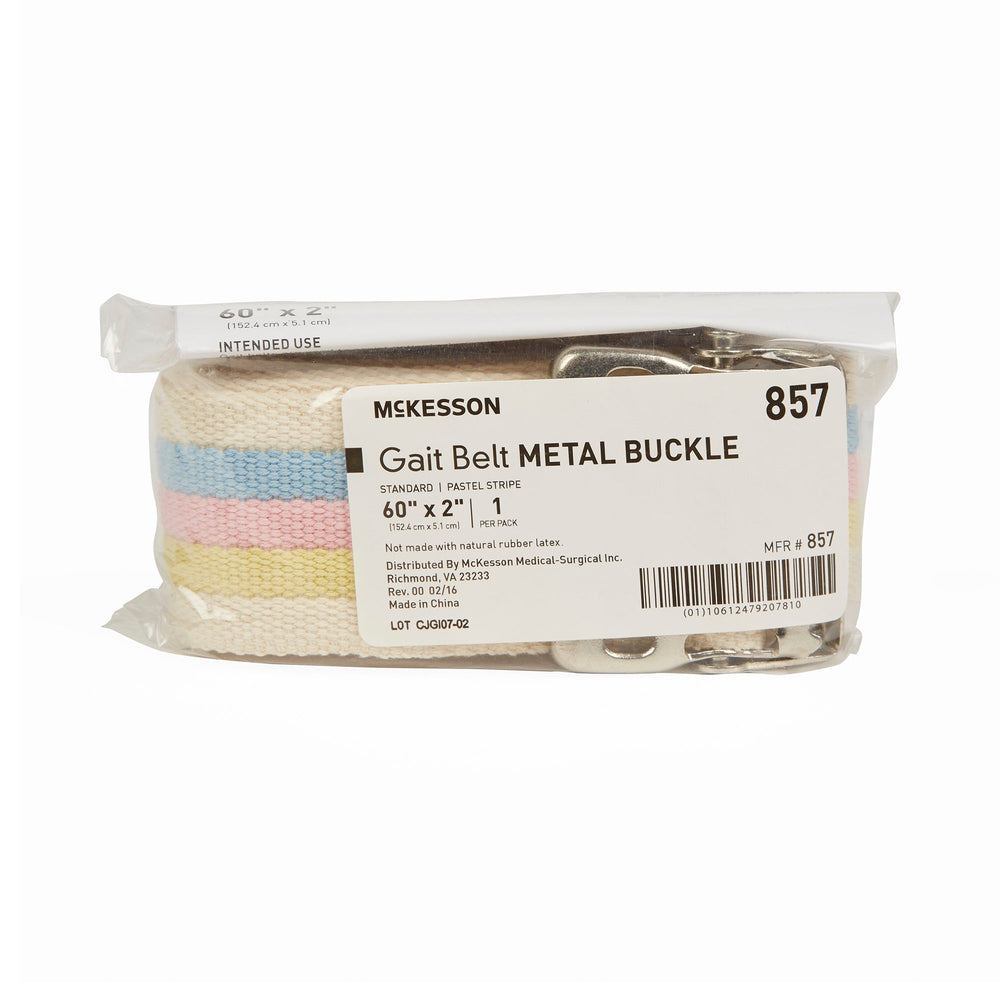 McKesson, Gait Belt 60 Inch Length Pastel Stripe 857