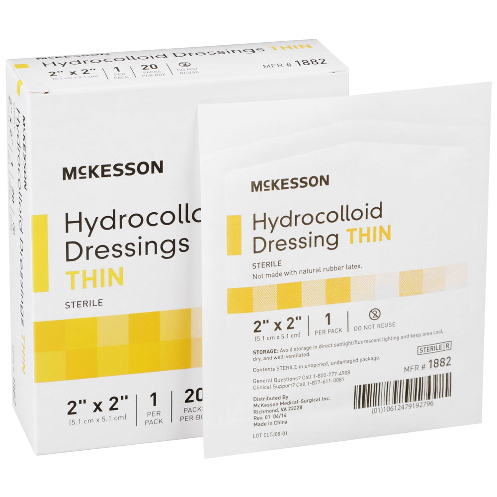 McKesson, Hydrocolloid Dressing 2 X 2 Inch Sterile, Box Of 20