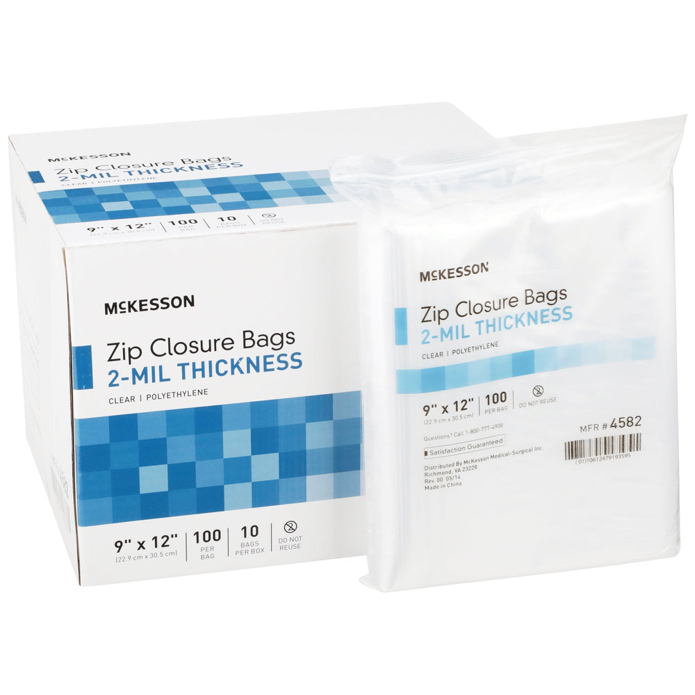 McKesson, Zip Closure Bag McKesson 9 X 12 Inch Polyethylene Clear, Box Of 10