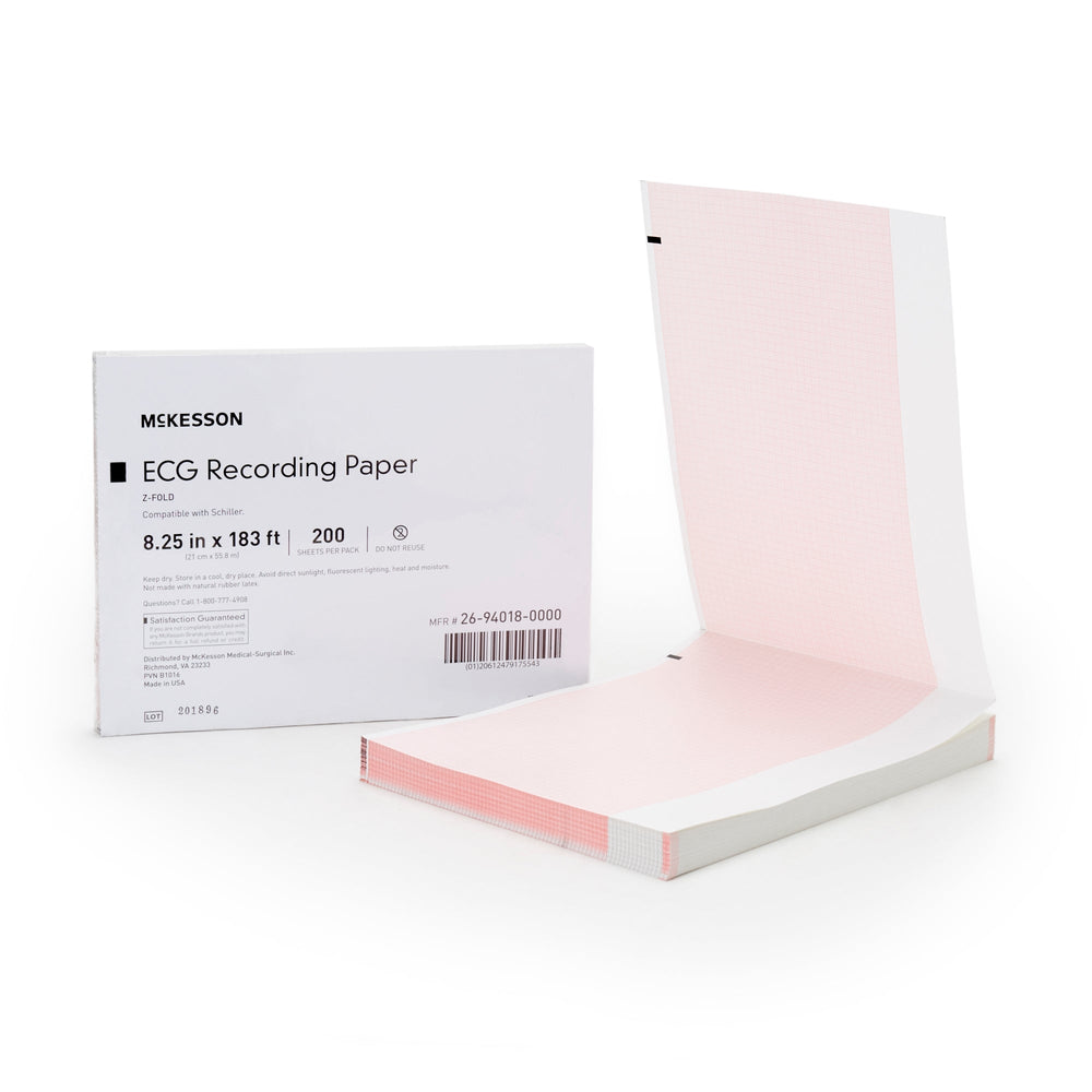 McKesson, ECG Recording Paper McKesson 8-1/4 Inch X 183 Foot Z-Fold, Pack Of 200