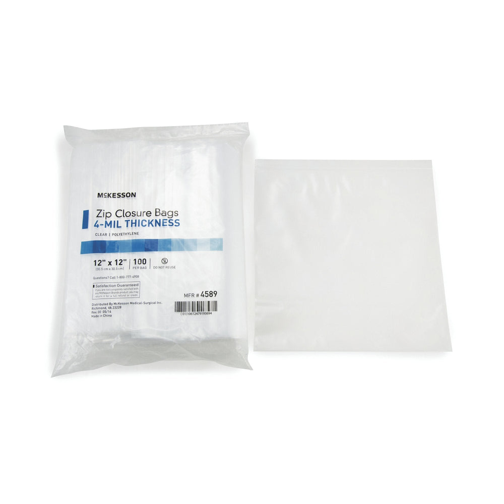 McKesson, Zip Closure Bag McKesson 12 X 12 Inch Polyethylene Clear, Box Of 1