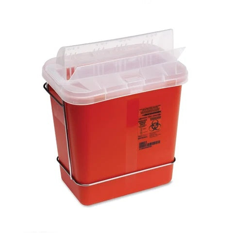 8qt Sharps Container with Open Lid • 10.5"W x 7.25"D x 10"H