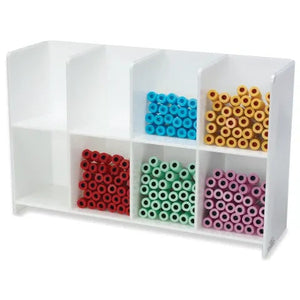 Marketlab White 8-Compartment Tube Organizer • 17"W x 5.25"D x 10.625"H