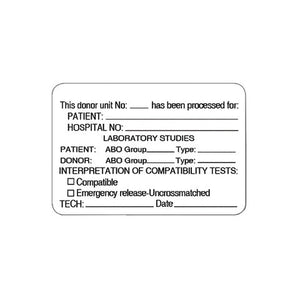 Blood Bank Blood Compatibility Label