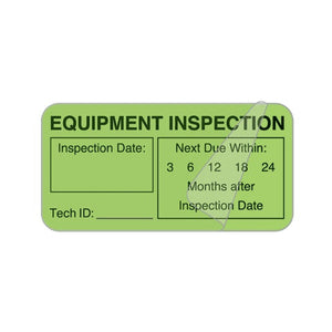 "Equipment Inspection" • Light Green • 2"W x 1"H