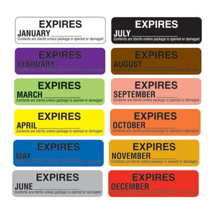 "Expires" Sterilized 12 Month Label Set