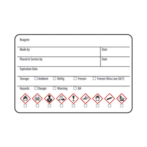 Reagent GHS Label • White • 3"W x 2"H